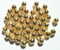 50 6mm Round Gold Plated Metal Beads